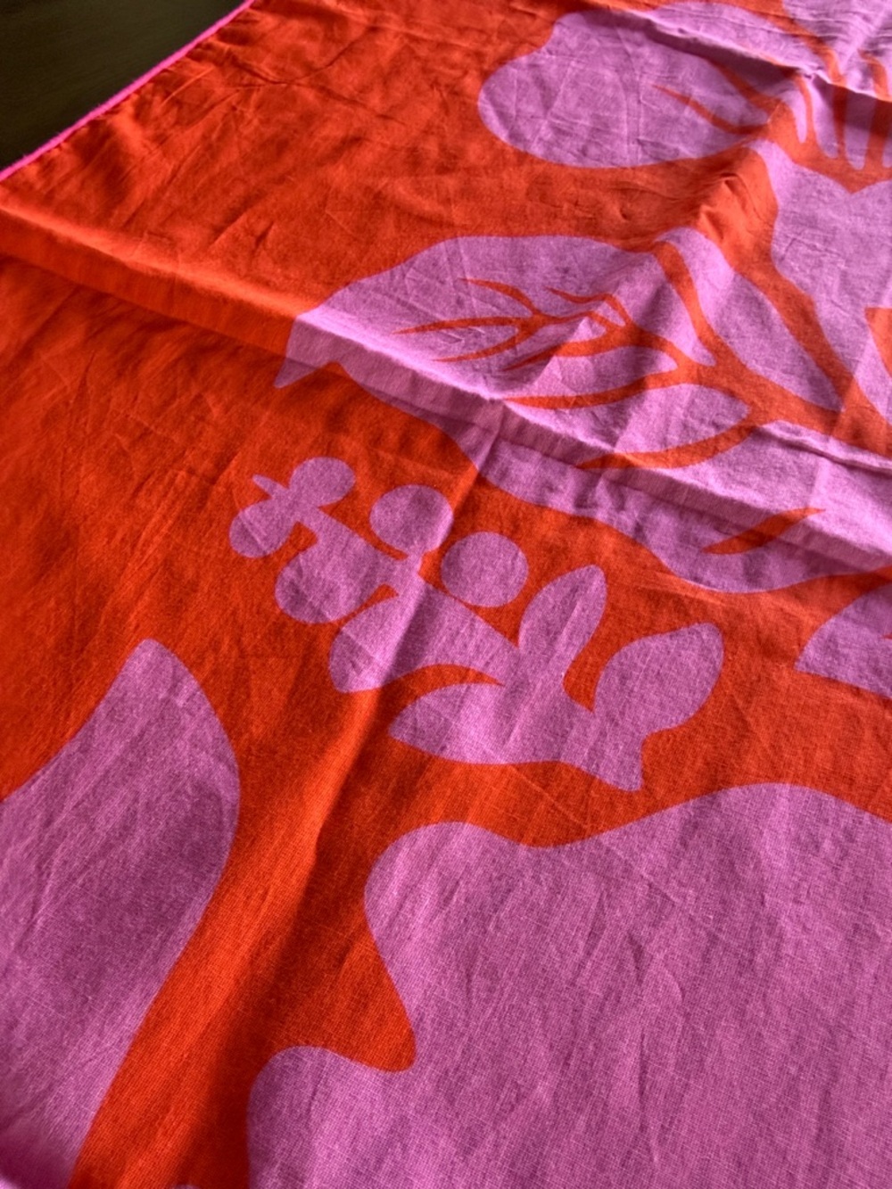 ALOHA Collection Heipua Orange and Pink Floral Pareo Wrap - Picture 7 of 8